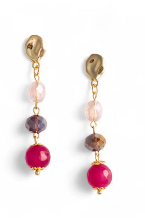 MYA ACCESSORIES | Orecchini pendenti con tre pietre semidure