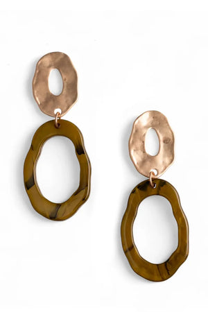 MYA ACCESSORIES | Orecchini pendenti ovali in metallo e acrilico