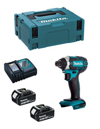 Makita avvitatore ad impulsi dtd152rfj (2 x 3,0 ah + dc18rc + makpac 2) 8435587922834