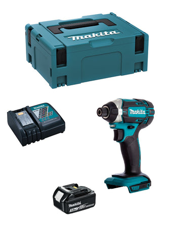 Makita avvitatore ad impulsi dtd152rfj1 (1 x 3,0 ah + dc18rc + makpac 2) 8435587922827
