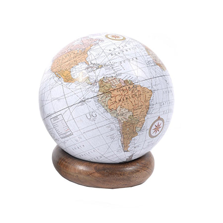 Mappamondo con base in legno decorazione per ambienti h 18,5 cm