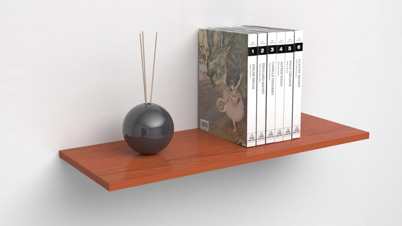 Mensola da Muro da appoggio 100x20 cm in Legno nobilitato spessore 1,8 cm in colore ciliegio