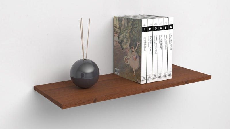 Mensola da Muro da appoggio 90x20 cm in Legno nobilitato spessore 1,8 cm in colore noce