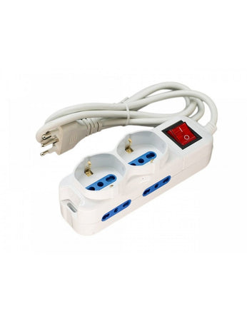 MULTIPRESA COMPATTA CON INTERRUTTORE IDEAL STAR 6 vie (2+4 posti) Ideal star