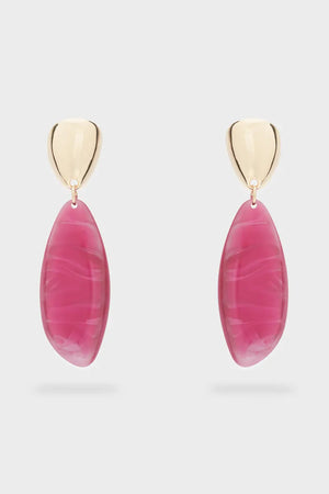 NALÌ | Orecchini Mira lunghi resina fucsia