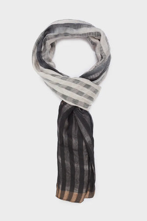 NALÌ | Sciarpa stripes sottile nera filo lurex
