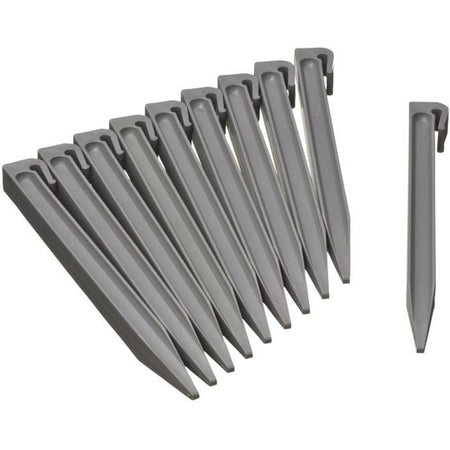 NATURE Bustina da 10 ancore per bordo giardino in polipropilene - H 26,7 x 1,9 x 1,8 cm - Grigio