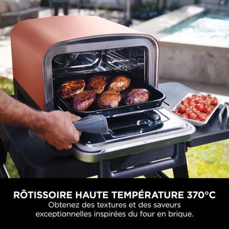 Forno elettrico per pizza 8 in 1 - NINJA - Fuoco a legna - OO101EU - Piastra Pro-heat - Pietra per pizza - 6 impostazioni
