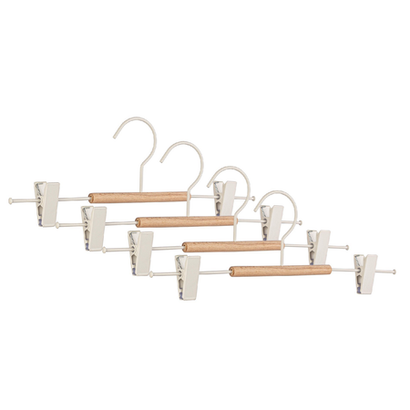 Set 4 gruccia "C CLIP" in legno e acciaio