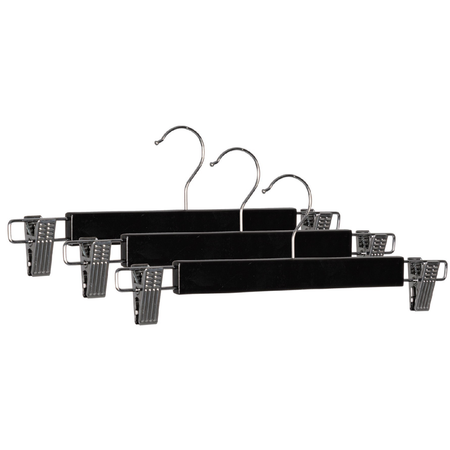 Set 3 gruccia "Fat" con clip di legno e acciaio