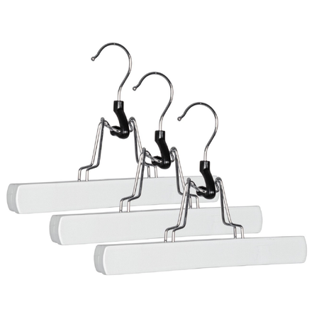 Set 3 Gruccia pantaloni "Clack" in legno di loto ed acciaio cromato