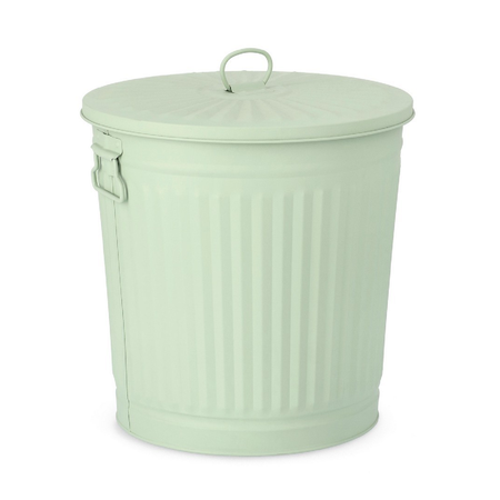 Bidone "London met verde salvia opaco" in zinco galvanizzato