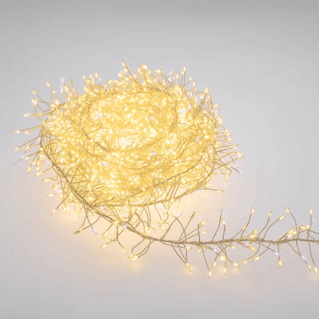 Festone di Luce argento con  microled bianco caldo e bianco freddo