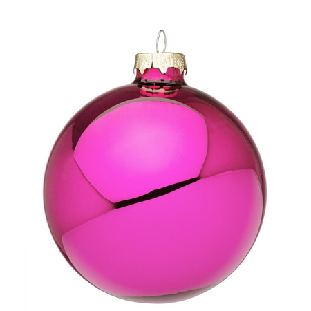 Palline per albero di Natale, sfera vetro magenta lava lucido