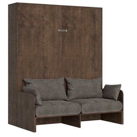 Letto "Bologna" matrimoniale a scomparsa con divano, in legno, con apertura verticale, per camera da letto