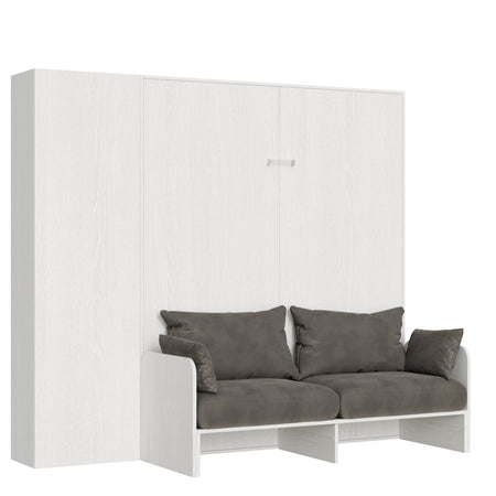 Letto "Bologna" matrimoniale a scomparsa con divano, in legno, con apertura verticale, per camera da letto