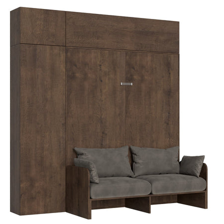 Letto "Bologna" matrimoniale a scomparsa con divano, in legno, con apertura verticale, per camera da letto