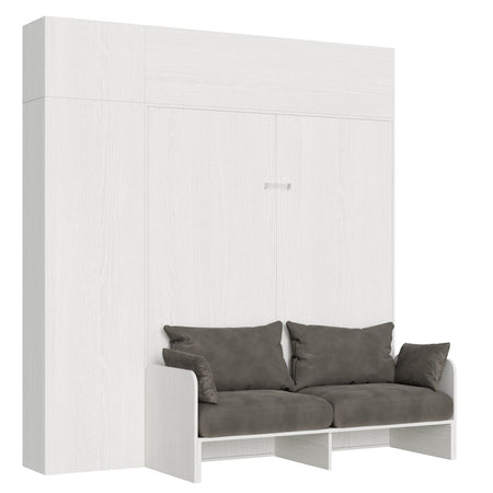 Letto "Bologna" matrimoniale a scomparsa con divano, in legno, con apertura verticale, per camera da letto