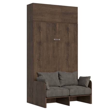 Letto "Palermo" matrimoniale a scomparsa con divano, in legno, con apertura verticale, per camera da letto