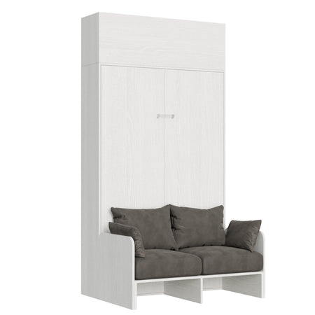 Letto "Palermo" matrimoniale a scomparsa con divano, in legno, con apertura verticale, per camera da letto