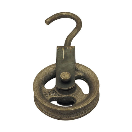 Carrucola in ghisa con gancio girevole e telaio in acciaio stampato