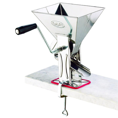 Passapomodoro manuale "Gulliver" in acciaio inox con guarnizione e morsetto per fissaggio
