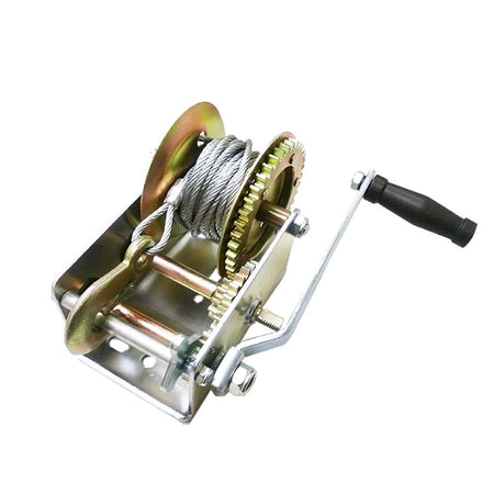 Verricello manuale con meccanismo di rotazione e cavo da 10 mt in acciaio