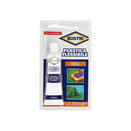 Adesivo a contatto "Plastica flessibile" rapido e resistente all'acqua in tubetto da 50 gr