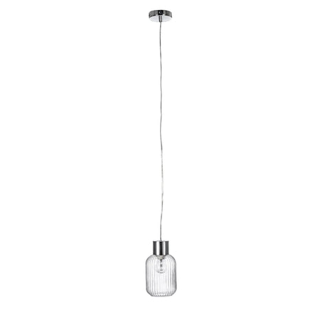 Lampadario 1 luce "Showy" in acciaio e vetro