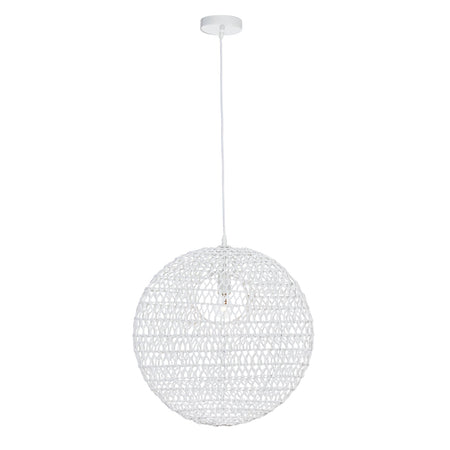 Lampadario "Pending" bianco in acciaio e carta