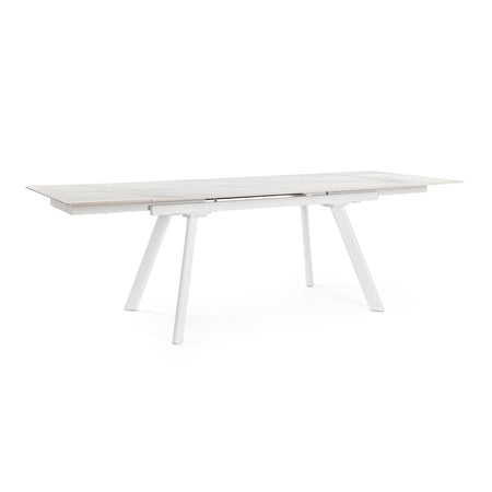 Tavolo allungabile "Jarkko" in grées porcellanato e legno d'abete 160-240x90