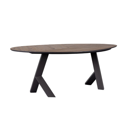 Tavolo "Garwood" piano in nobilitato rovere e gambe in acciaio 200x115 cm