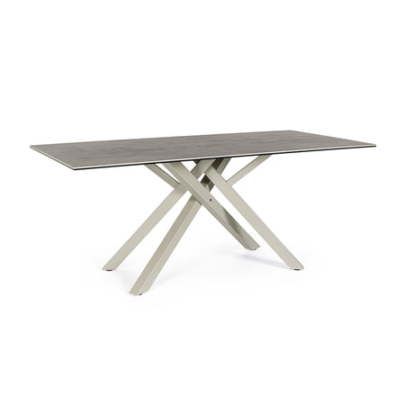 Tavolo "Sean" in ceramica e acciaio 180x90