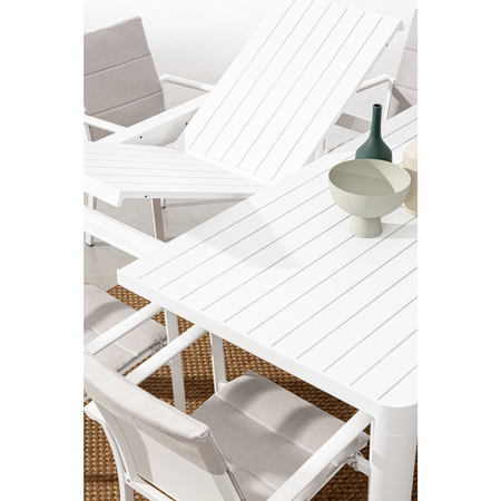 Tavolo in alluminio quadrato allungabile "Kiplin" 149 X 97/149 cm