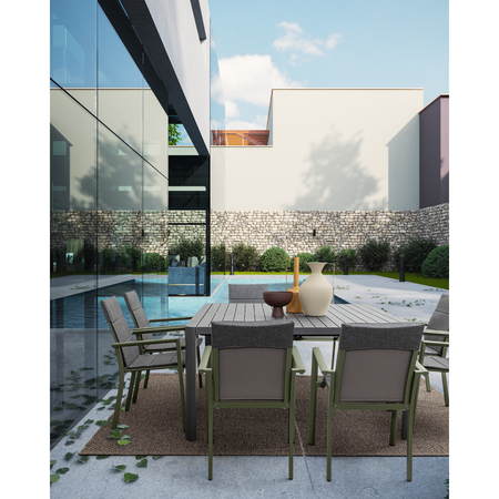 Tavolo in alluminio quadrato allungabile "Kiplin" 149 X 97/149 cm