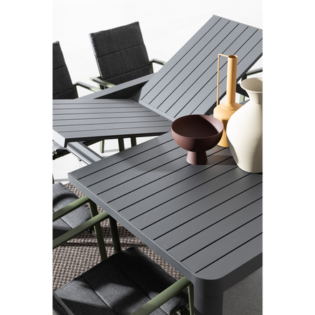 Tavolo in alluminio quadrato allungabile "Kiplin" 149 X 97/149 cm