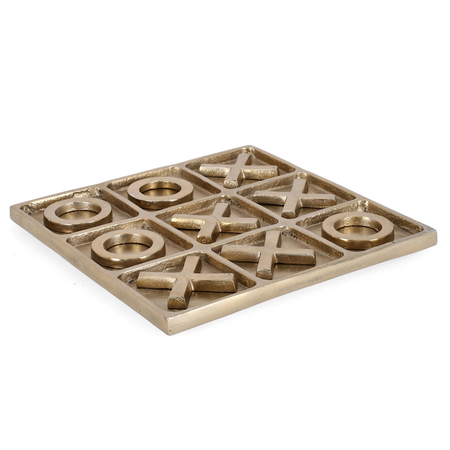 Gioco Tris da tavolo in alluminio decorazione lavorata artigianalmente