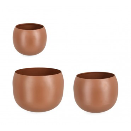 Set 3 Portafiori Keyra Ciotola Marrone per uso interno ed esterno