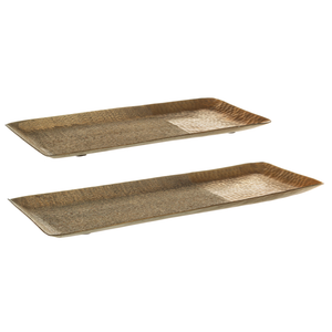 Set 2 vassoio decorativo hammel oro in alluminio artigianale