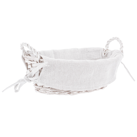 Cestino alesha realizzato con vimini e trucioli, prodotto rivestito 100% con cotone