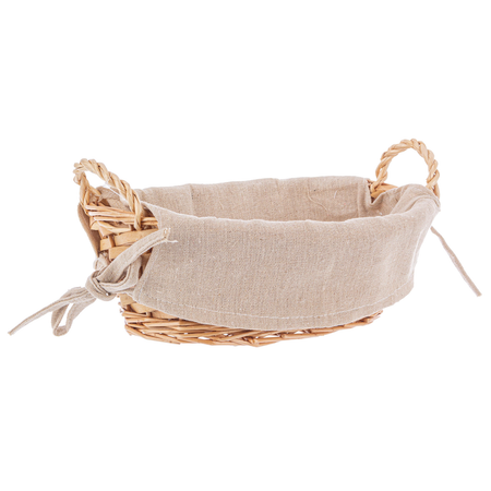 Cestino alesha realizzato con vimini e trucioli, prodotto rivestito 100% con cotone