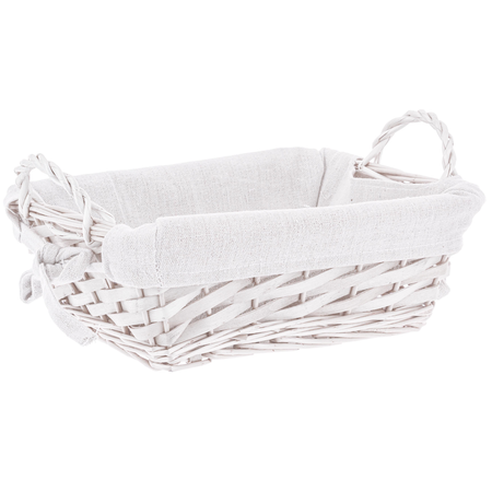 Cestino alesha realizzato con vimini e trucioli, prodotto rivestito 100% con cotone