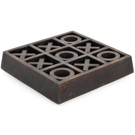 Tris in legno di mango con simboli "O" e "X" per decorazioni interne