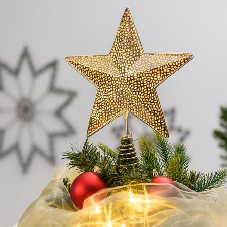Puntale stella luminosa per albero di natale con led per decorazioni