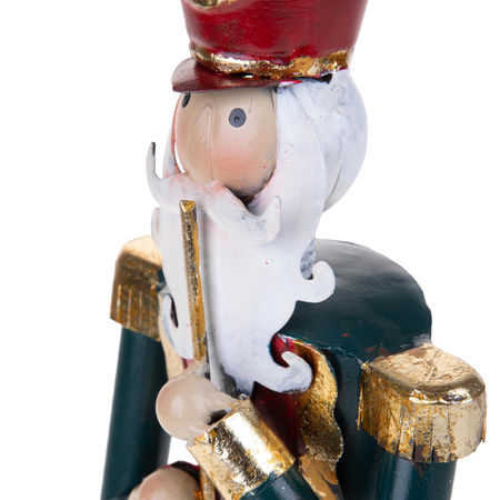 Soldatino schiaccianoci con trombetta, h 36 cm per decorazioni interne
