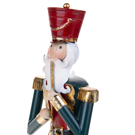 Soldatino schiaccianoci con trombetta, h 36 cm per decorazioni interne