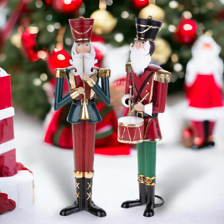Soldatino schiaccianoci con trombetta, h 36 cm per decorazioni interne
