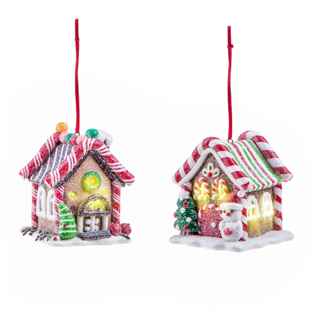 Pendaglio a forma di casetta per albero decorazione natalizia, Set.2
