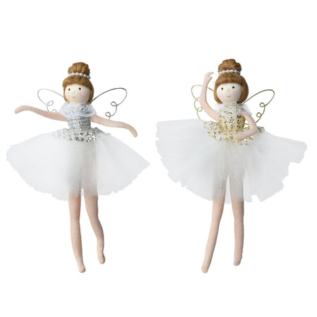 Statuetta decorativa Ballerina decorazione natalizia in resina da 20 cm