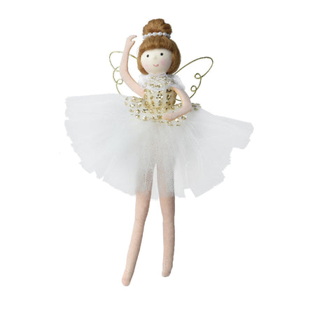 Statuetta decorativa Ballerina decorazione natalizia in resina da 20 cm